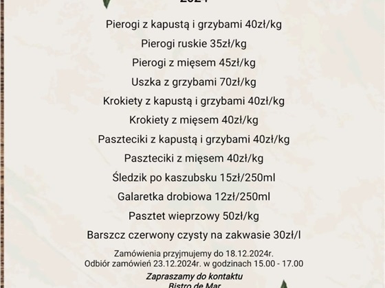 ŚWIĄTECZNE MENU